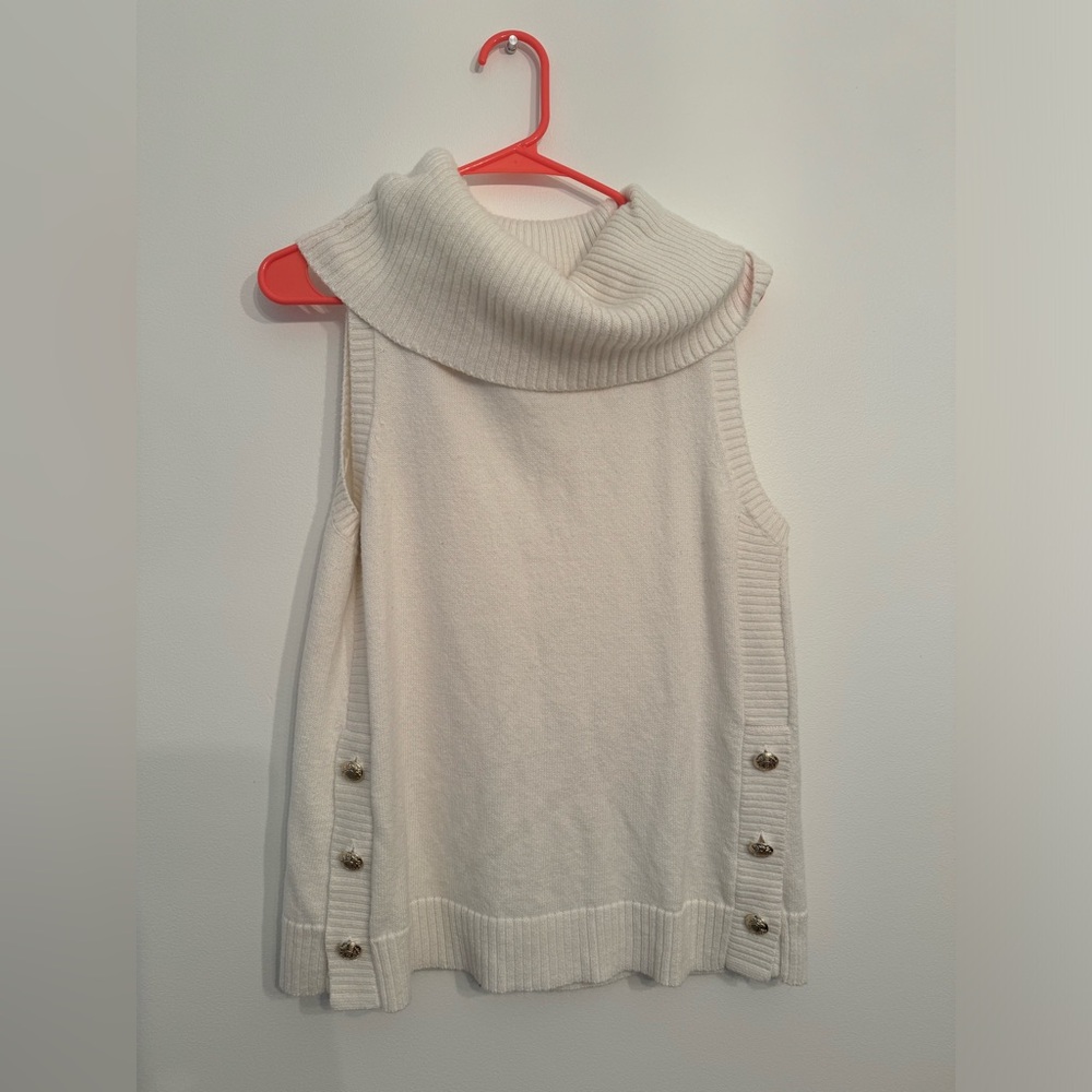 Talbots Cream Cowl Neck Sweater Sleeveless